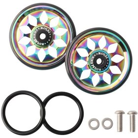 Resim Youmex Brompton İçin Cnc Alüminyum Kolay Taşıma Yardımcı Tekerlekleri - Renkli Çift Set - Hafif Ve Dayanıklı 