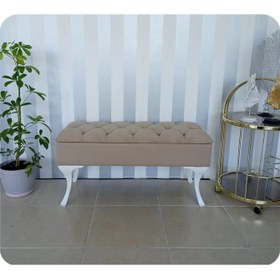 Resim Alda Gelsin Lüks Yarım Sandıklı Modern Puf Bench Ayakucu Koltuk 110 cm 