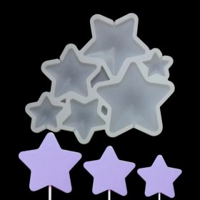 Resim Tinky Winky Çoklu Karışık Yıldız Lolipop Şekerleme Çikolata & Pasta Çikolata Silikon Kalıbı 