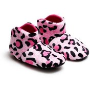 Resim Kışlık Pembe Leopar Desenli Kadın Ev Pandufu Ev Botu 1002GzrLeoPm 