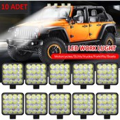 Resim 10 Adet 11x11 16 Led Kare Off Road Traktör Tir Kamyon Sis Fari Sis Lambasi Çalisma Lambasi Projektör 