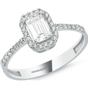 Resim Baget Beyaz Altın Tektaş Yüzük 0.80 Karat 399604200 