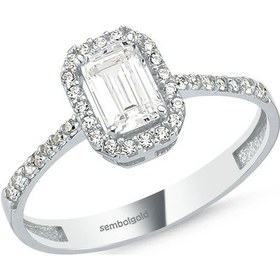 Resim Baget Beyaz Altın Tektaş Yüzük 0.80 Karat 399604200 