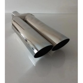 Resim Egzozcum Kurt Egzoz Ses Çıkaran Model Nikelaj Sesli Çift Çıkış Eksoz Ucu 