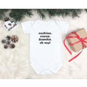 Resim Tuğbababy Baby Cookies And Santa Yeniyıl Beyaz Bebek Zıbın Kız Erkek 