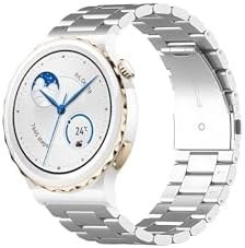 Resim Huawei Watch Gt3 Pro 43mm Uyumlu Kordon Klasik Baklava Model Paslanmaz Çelik Metal Kayış 