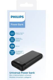 Resim Philips DLP2720/00 20.000 Mah Powerbank 2 x Usb-A 2.1A x Usb-C 2.0 LCD Güç Göstergeli 
