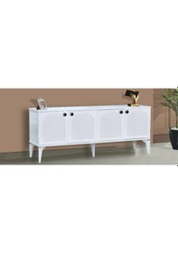 Resim 4 Kapılı Beyaz Bohem Tv Sehpası Beyaz 