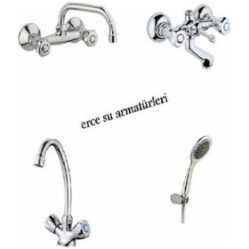 Resim Çevirmeli Evye lavabo banyo Bataryası duş Takımı Krom 