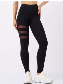 Resim Fenixfit Fermuarlı Bir Bacağı Olan Ağ Tayt Yüksek Bel Şekillendirici 15464338 SiYAH 