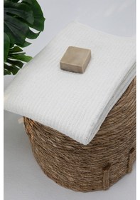 Resim Line Luxury Pamuklu Banyo Havlusu 100x150 - Krem Krem 