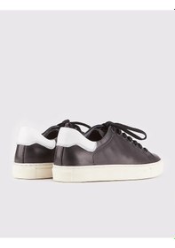 Resim Cabani Hakiki Deri Siyah Sneaker Bağcıklı Kadın Spor Ayakkabı Siyah 