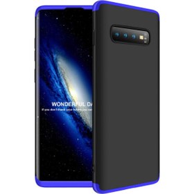 Resim Microsonic Samsung Galaxy S10 Plus Kılıf Double Dip 360 Protective Siyah Mavi 