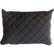 Resim Oto Boyun Bel Destek Yastığı Polarlı Örtü Siyah Nakışlı Siyah Yastık 