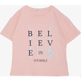 Resim Breeze Kız Çocuk Tişört Crop Slogan Temalı Çiçek Baskılı 9-14 Yaş, Pembe-pembe Pembe 