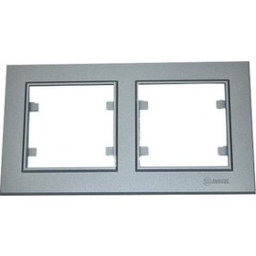 Resim Makel Karea Ikili Yatay Çerçeve Füme 