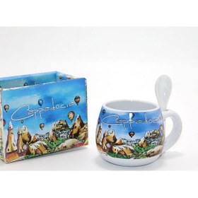 Resim Kaşıklı Yöresel Kahve Fincanı Tekli Model 2 - 9089917416433do 