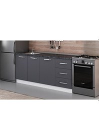 Resim Minar 190 Cm Mutfak Dolabı Beyaz Antrasit 190-A1-Alt Modül Beyaz 