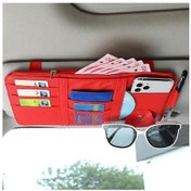Resim Araba Güneşlik Saklama Kutusu İstifleme Toplama Araba Aksesuarları Kırmızı 