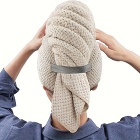 Resim 1 Adet Hızlı Kuruyan Mikrofiber Saç Havlusu - Süper Emici Kıvırma Destekli Başörtüsü, Kokusuz Ev ve Banyo Kullanımı İçin Saç Kurulama Aksesuarı, Rahat Saç Sarıcı, Yüksek Emicilik 