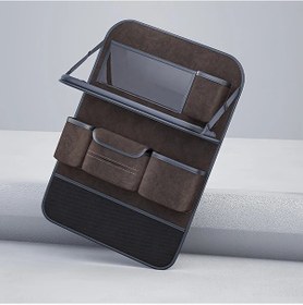 Resim Dashanshop Deranfu Brown Pu Deri Oto Kolçak Organizer Katlanır Masalı Büyük Depolama Çantalı 