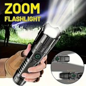 Resim Üç Modlu, Ayarlanabilir Yakınlaştırma ve USB Şarj Edilebilir Lityum Pil ile Güçlü LED El Fenerleri, Dış Mekan Aktiviteleri için İdeal, Hiking ve Kamp Yapmak, Ayrıca Ev Acil Durumları İçin Uygun. ABS Malzeme ile Yapılmış ve Şarj Kablosu ile Birlikte Gelir. 