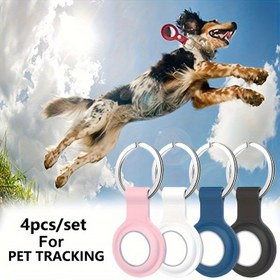 Resim 4 adet Apple Airtag/airtags için uygun Koruyucu Kılıf Takipçi Silikon Koruyucu Kılıf Konumlandırma Kayıp Önleyici Silikon Kılıf 