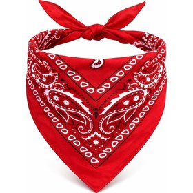 Resim Cosmotex Kırmızı Kovboy Fuları Çocuk Bandana Western Desenli Boyun Fuları 56008529 