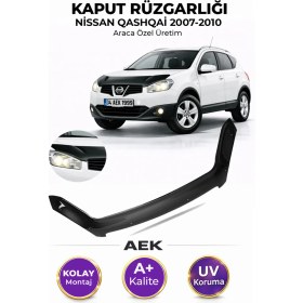 Resim AEK Modern Nissan Qashqai 2007-2014 Araca Özel Üretim "4mm" Kaput Rüzgarlığı A+ (Pianoblack) 