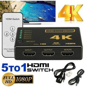 Resim Genel Markalar Hdmi Çoklayıcı 5 Port 4k Ultra Hd Destekli Kumandalı Switch Çoklu Cihaz Tek Ekran Uydu Bağlantısı 