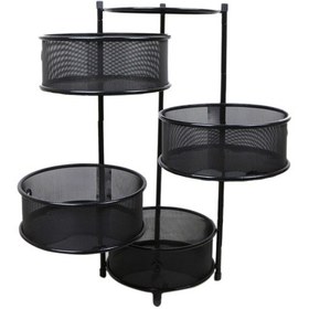 Resim Trendesk 4 Katlı Siyah Metal Patates Soğan Sebze - Meyve Sepeti Sebzelik 