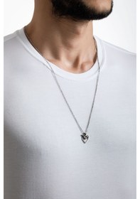 Resim So Chic Baykuş Rodyum Kaplama Gümüş Erkek Kolye Gri 