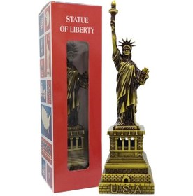 Resim Vintage Metal Usa Özgürlük Heykeli Antik Bronz 32 Cm 
