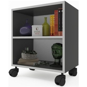 Resim Kenzlife Kitaplık Beril 068x040x020 Gri Tekerlekli Mutfak Dolabı 