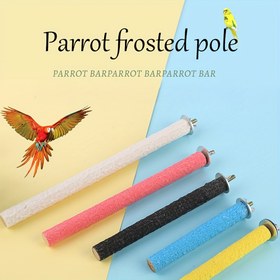 Resim Renkli Papağan Buzlu Tırnak Oyma Özellikli Oturma Aleti - 10cm, 15cm, 20cm, 25cm, 30cm Uzunluklarda Mevcut - Papağanlar ve Diğer Kuşlar için Kafes Aksesuarı, Rastgele Renkler (Sarı, Beyaz, Kırmızı, Siyah, Mavi) 