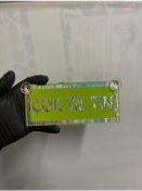 Resim Yeşil Renk Üzeri Hologram Renk Çok Ta Tın Yazılı Vantuzlu Cam Süsü 