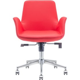 Resim Bintaşmobilya Hava Kırmızı Deri Ofis Çalışma Sandalyesi 