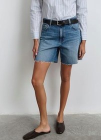 Resim Lidia Real Blue Puslu Koyu Mavi Jean Şort 1410145-89744 