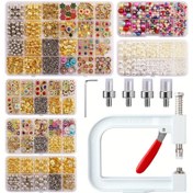 Resim Ev dekorasyonu için taşınabilir tırnak boncuk makinesi seti - kıyafetler, şapkalar, arabalar ve tatil partileri için uygun çok fonksiyonlu retro sanat parçaları 