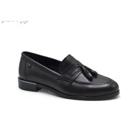Resim Venüs 2455202k Düz Topuk Püsküllü Deri Loafer Kadın Ayakkabı Siyah 