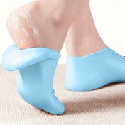 Resim 1 Çift Kadın Silikon Çorap - Aloe Vera Yumuşak Jel Nemlendirici, Spa Ayak Bakımı için Uygun, Kuru Ayakları Onarır ve Pürüzlü Topukları Yumuşatır Açık Bej 