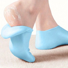 Resim 1 Çift Kadın Silikon Çorap - Aloe Vera Yumuşak Jel Nemlendirici, Spa Ayak Bakımı için Uygun, Kuru Ayakları Onarır ve Pürüzlü Topukları Yumuşatır Açık Bej 