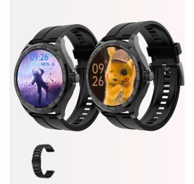 Resim Hangarex G24 Ios ve Android Uyumlu Bluetooth Akıllı Saat (Çift Kordonlu) 