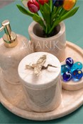 Resim MIARIK DESIGN & DEKORASYON Dekoratifmermer Aksesuar Detaylı 5 Li Banyo Seti Takımı 