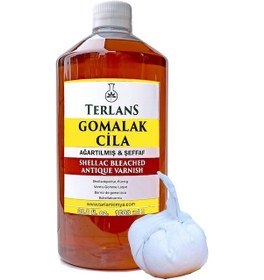 Resim Terlans Ağartılmış Şeffaf Gomalak Cilası 1000 ml + Sürme Topu 