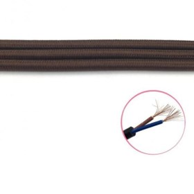 Resim ekiLamp Dekoratif Örgülü Kahverengi Renkli 2x0,50 mm Sargı Kablo 5 m 