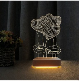 Resim 3kalpli Led Gece Lambası Seni Çok Seviyorum Yazılı Hediyelik Lamba 