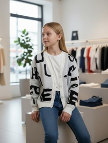 Resim Minimoda Kids Kız Çocuk Harf Desenli Triko Hırka 
