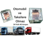 Resim gcstore 24 Volt 40 Amper 5 Uçlu Mini Role Sis Ve Korna Rolesi Su Geçirmez Işıklı Şefaf 