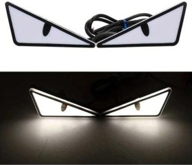 Resim Trendooze Turcoshop11 2 Adet Beyaz Şeytan Kartal Göz Led Işık 12v Montaj Dekorasyon Işığı 